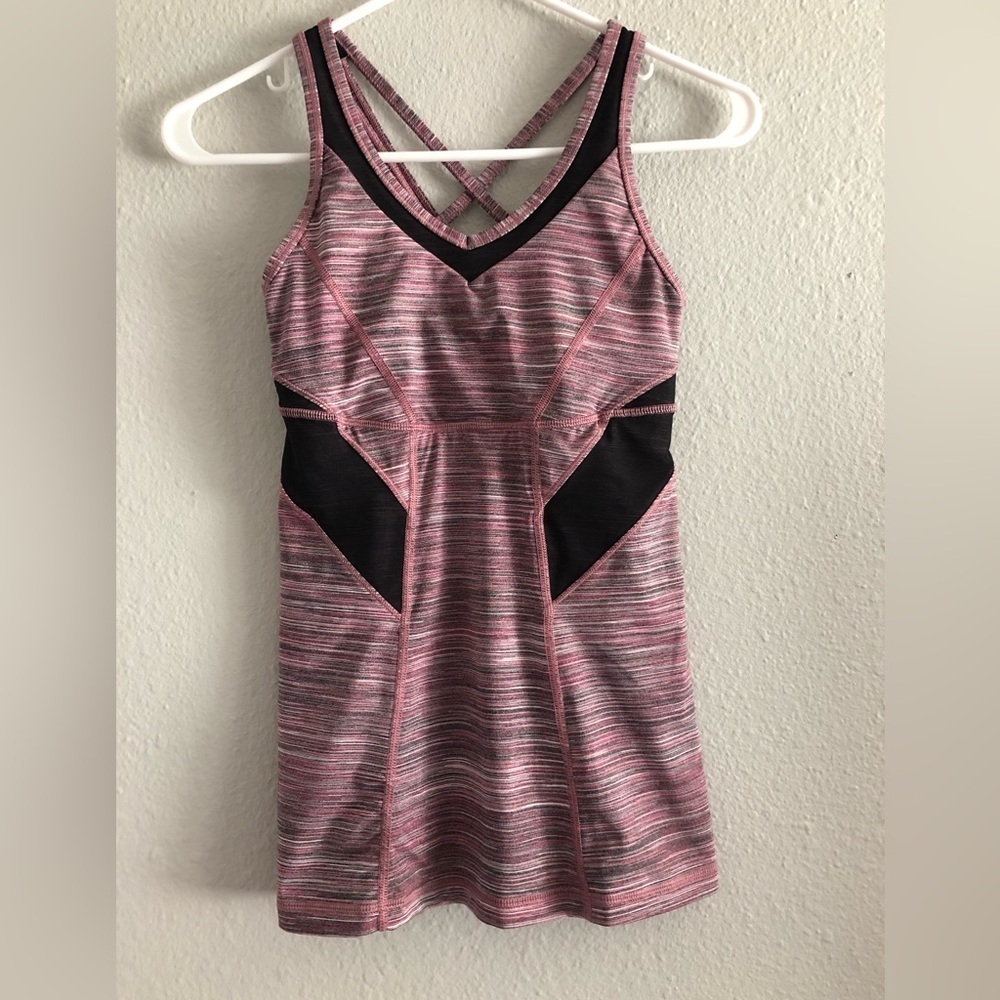 lululemon athletica Pink and Black Tank Top